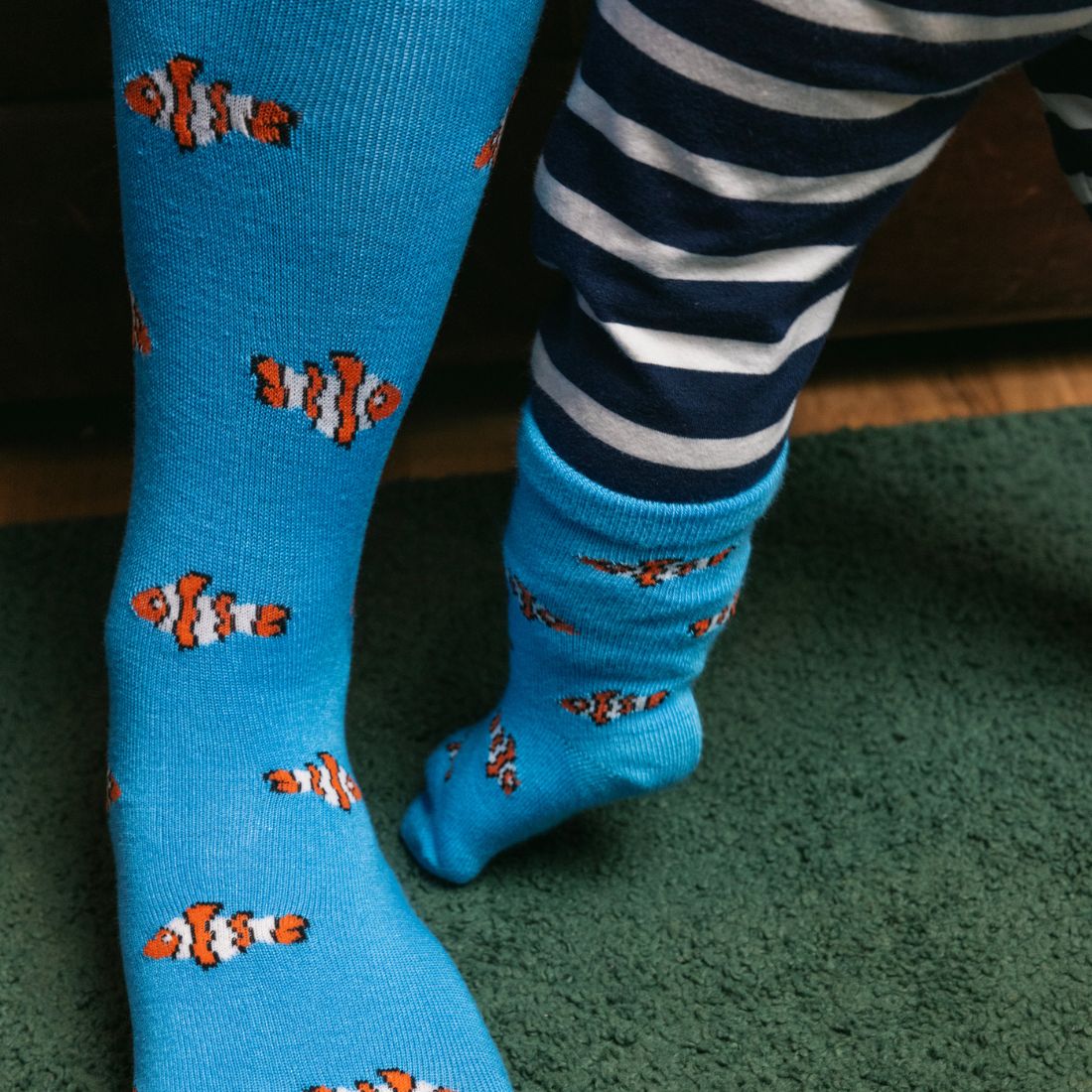 children's bamboo socks with clownfish print by Swole Panda