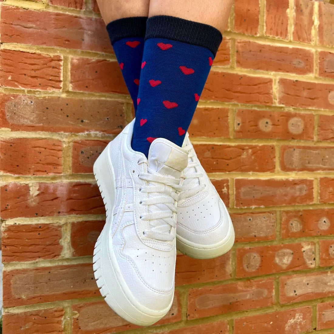 heart theme bamboo socks by Swole Panda