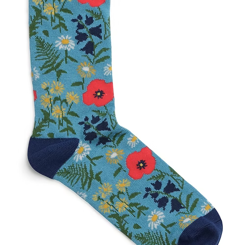 Colourful floral-patterned sock