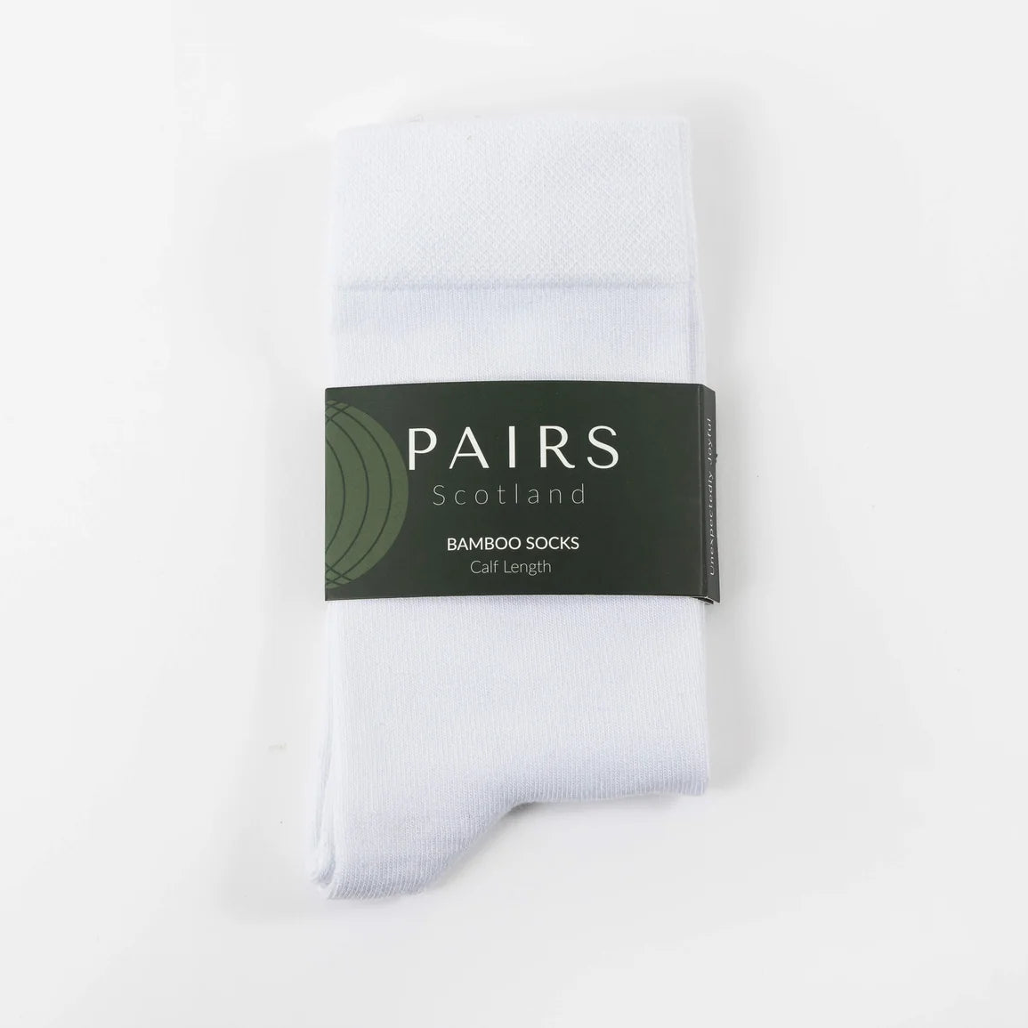 plain white bamboo socks by Pairs Scotland