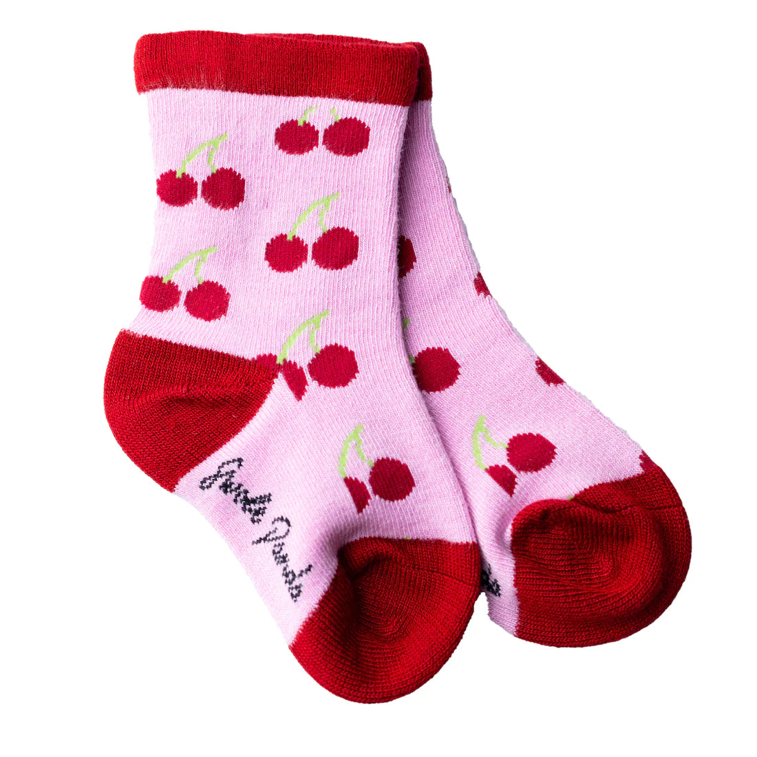 cherry theme girls bamboo socks