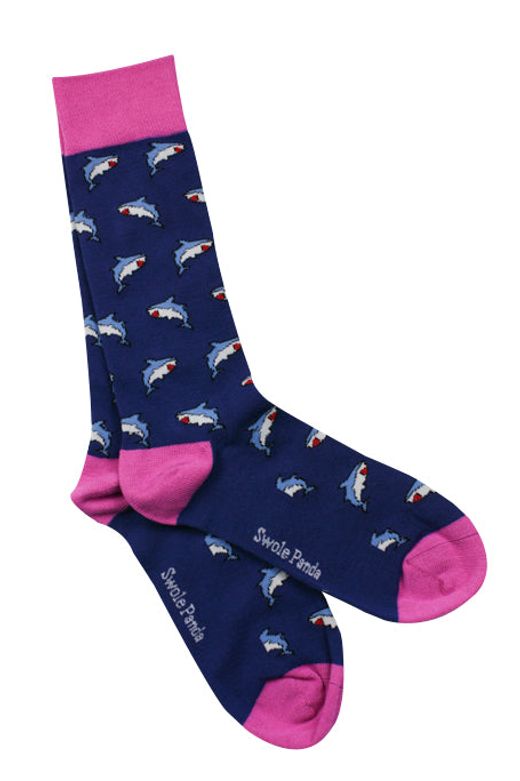 shark theme bamboo socks by Swole Panda