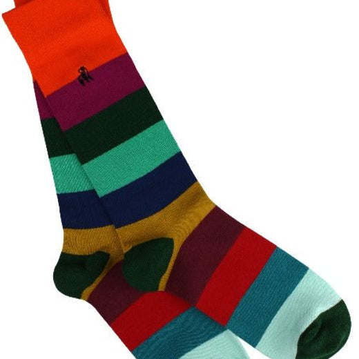 mens bamboo striped socks with soft top