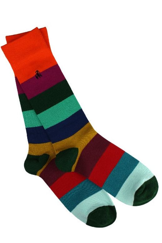 mens bamboo striped socks with soft top