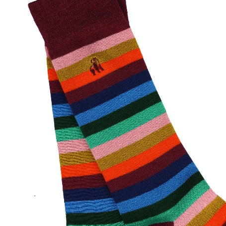 multi colour striped bamboo socks by Swole Panda