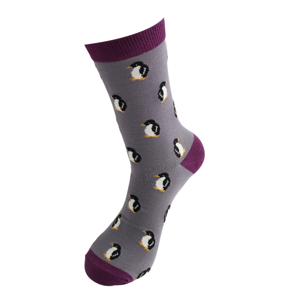 bamboo socks with a penguin theme by Mr Sparrow