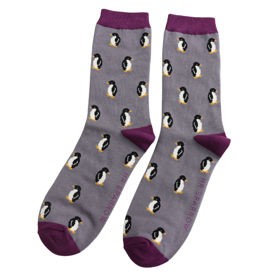 bamboo socks with a penguin theme by Mr Sparrow