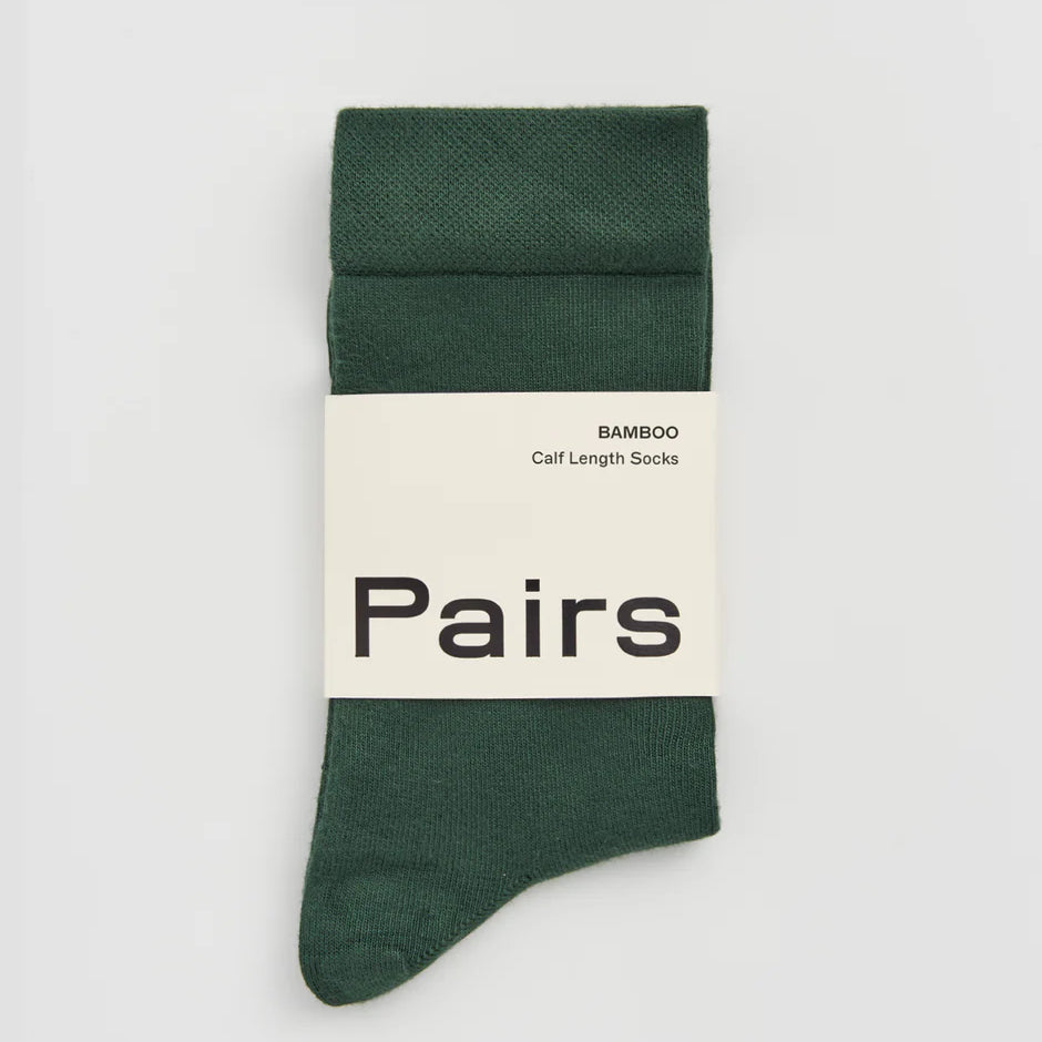 Forest green bamboo socks by Pairs Scotland