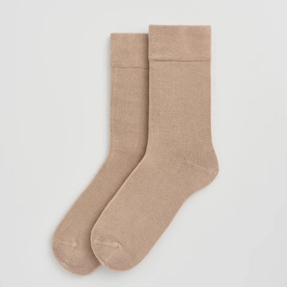 oat coloured bamboo socks by Pairs Scotland