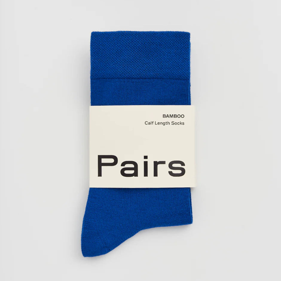 Royal blue bamboo socks by Pairs Scotland