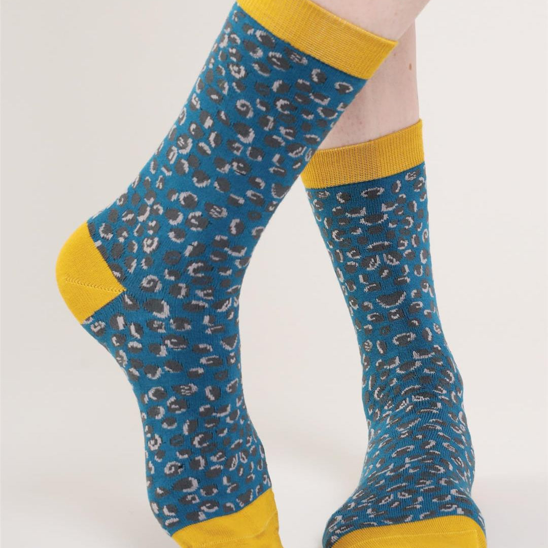 Bamboo animal print design socks by Thought