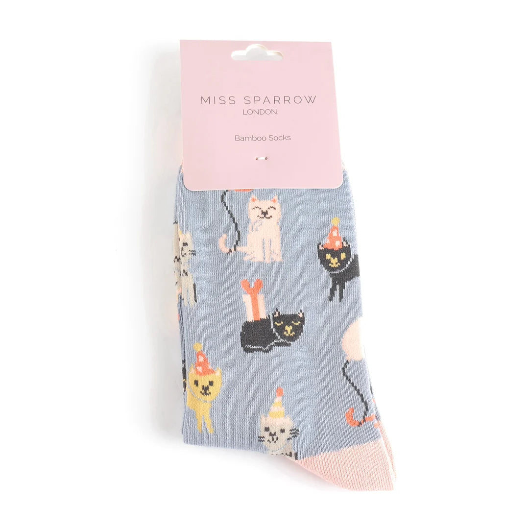 bamboo socks with cat design