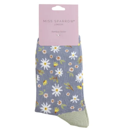 flower theme bamboo socks by Miss Sparrow