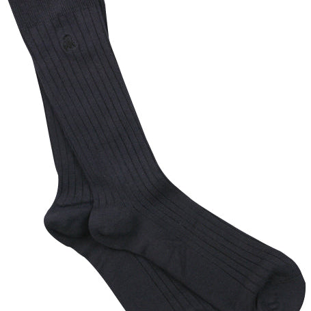 Plain Ribbed Bamboo Socks in Navy by Swole Panda-bamboofeet