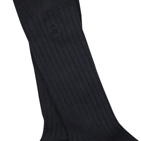 Plain Ribbed Bamboo Socks in Navy by Swole Panda-bamboofeet