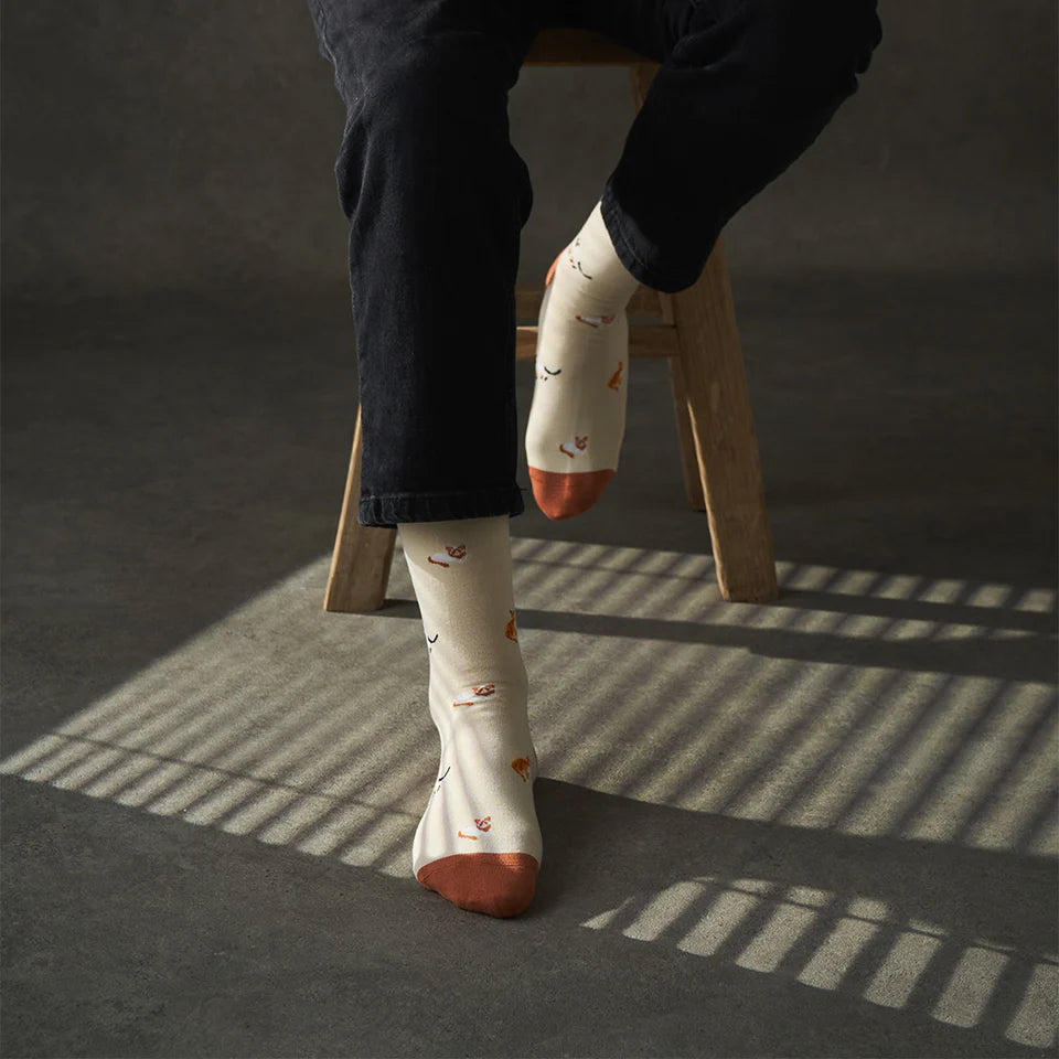 bamboo socks with a cat pattern by Kosi