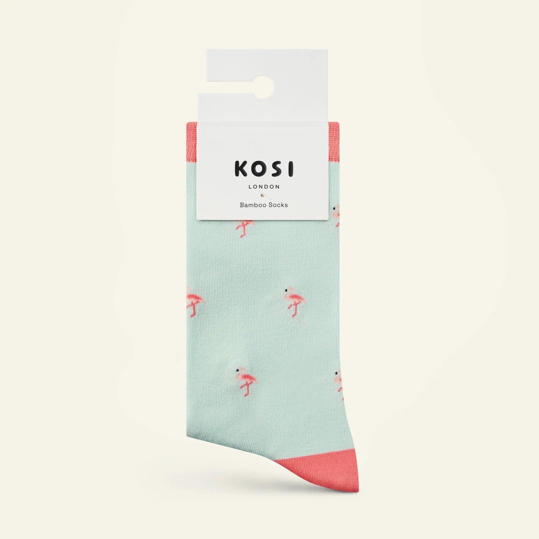 bamboo socks with a flamingo print by Kosi
