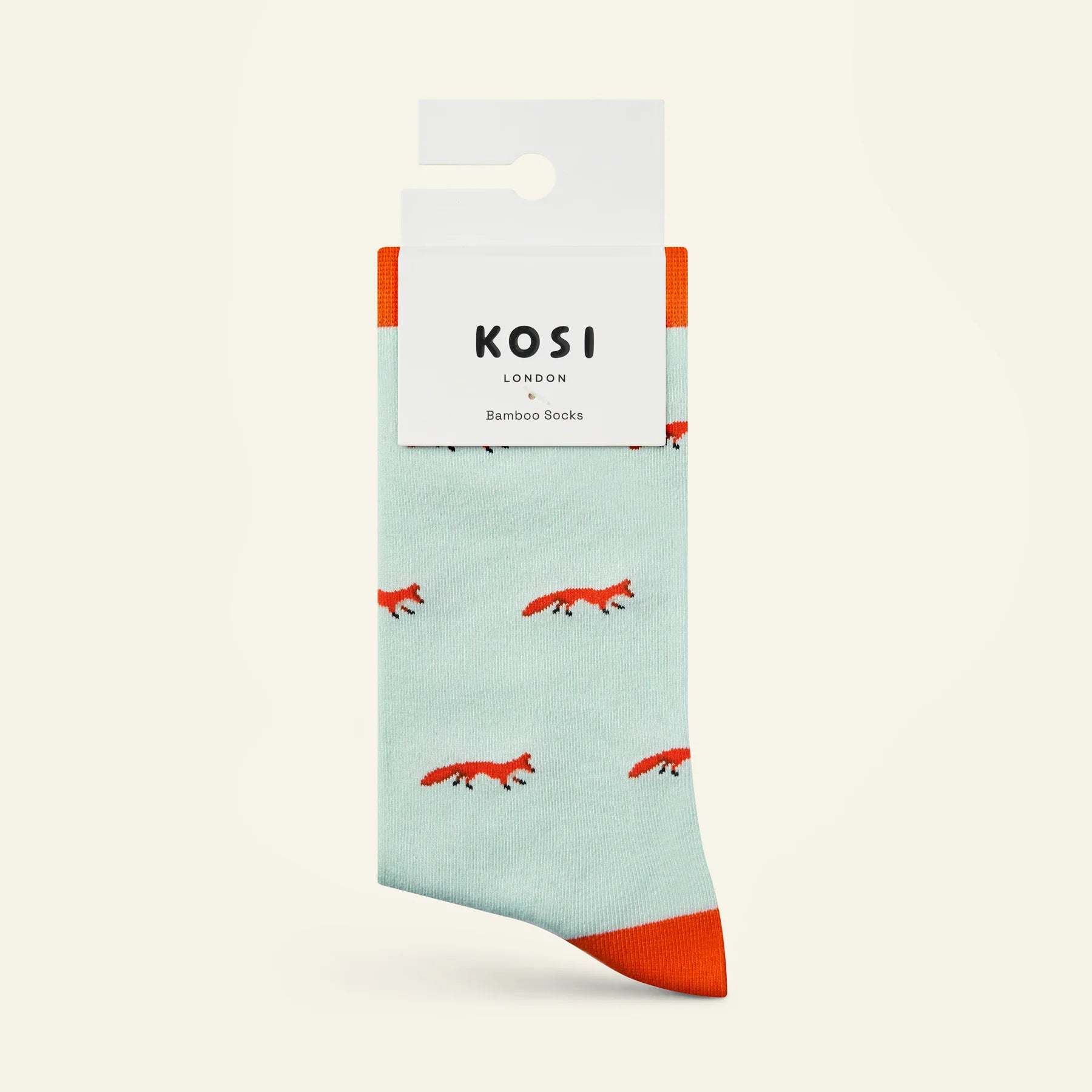 bamboo socks with a fox print by Kosi