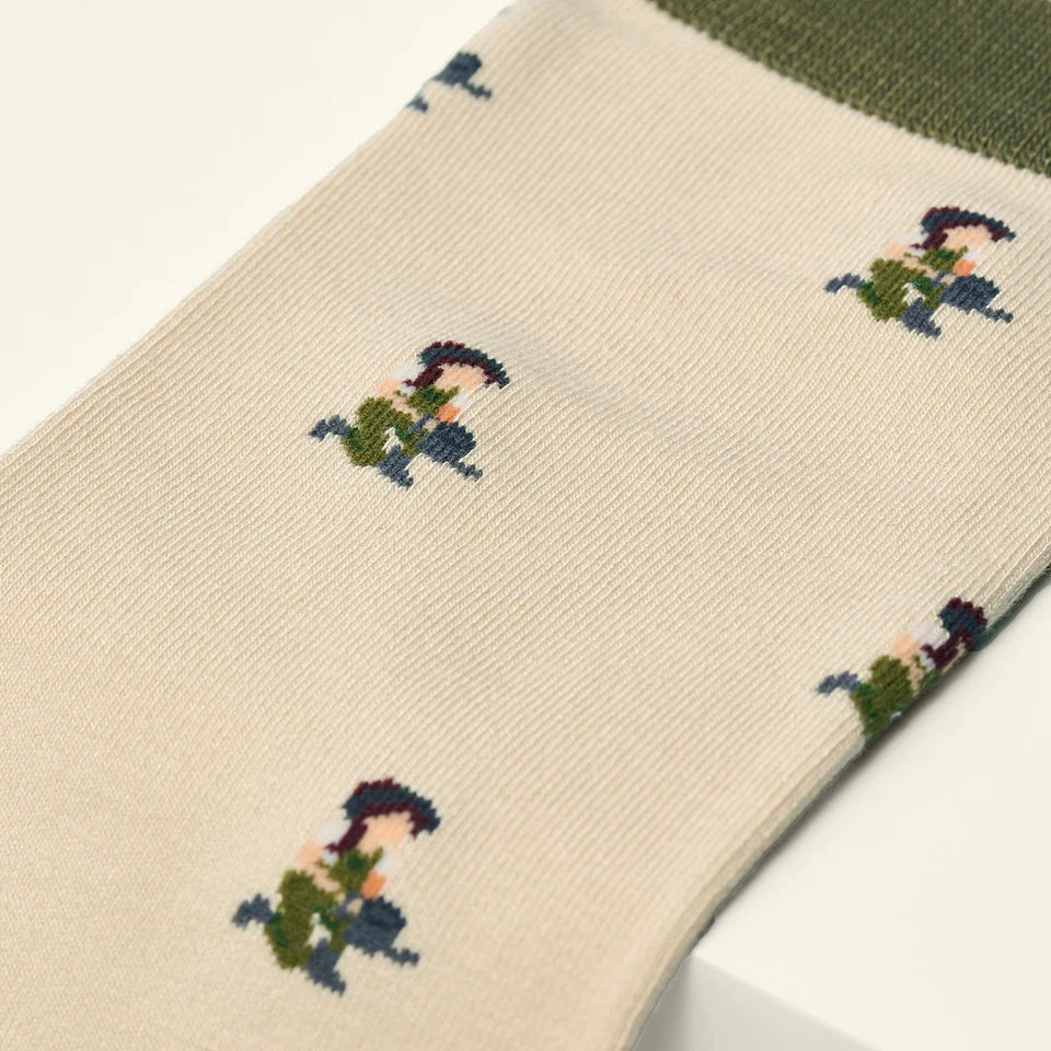 Bamboo socks with gardener print by Kosi