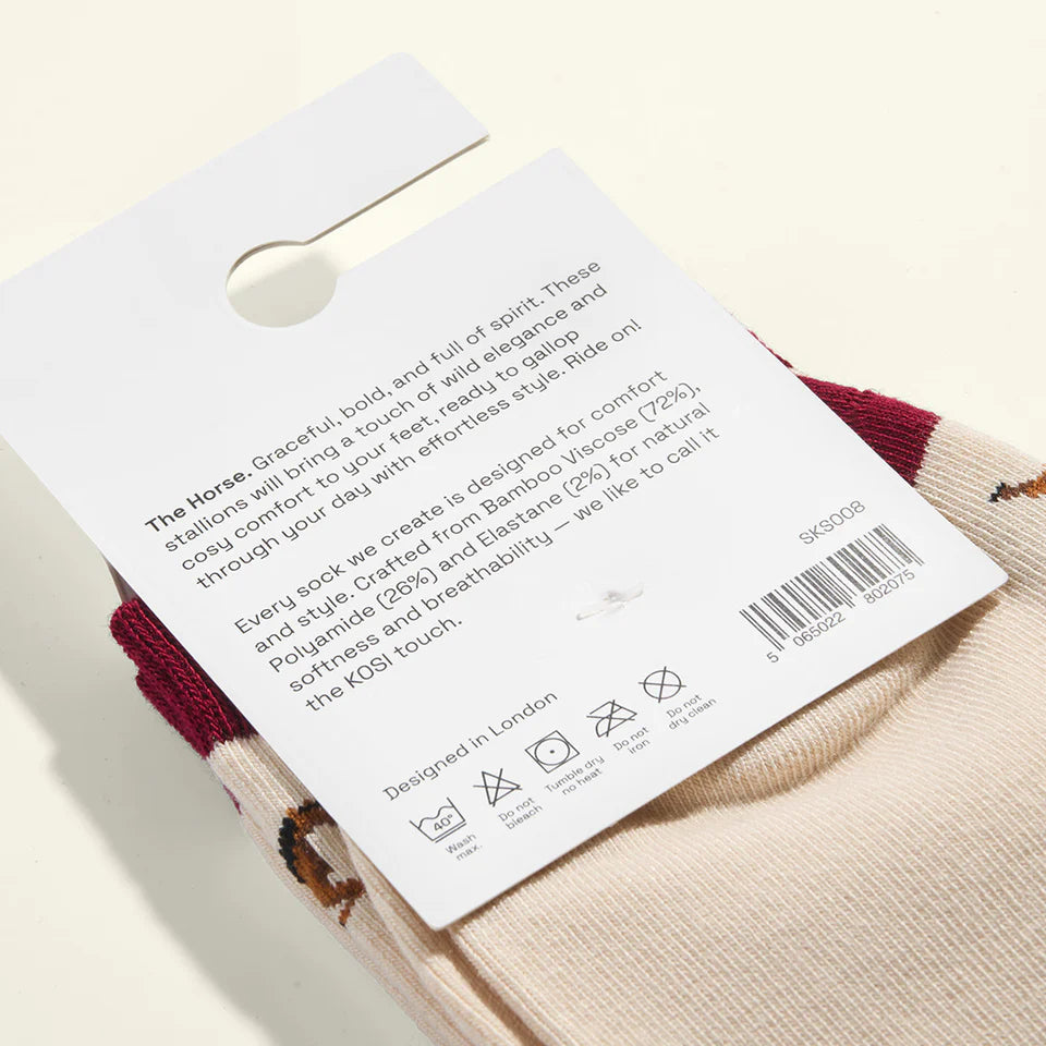 bamboo socks with horse print by Kosi