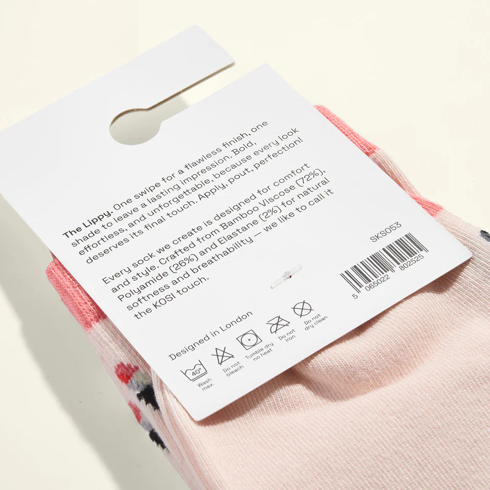 bamboo socks with lipstick theme by Kosi
