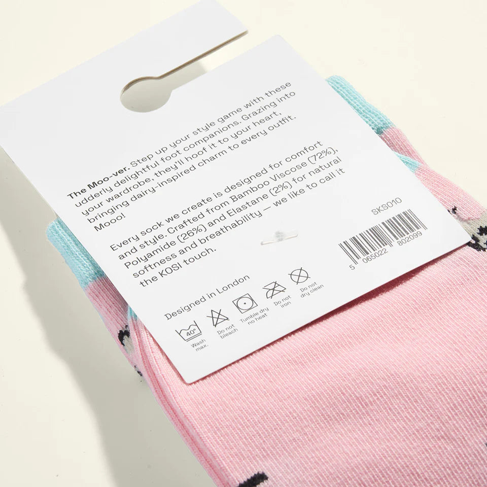 bamboo socks with cow theme by Kosi