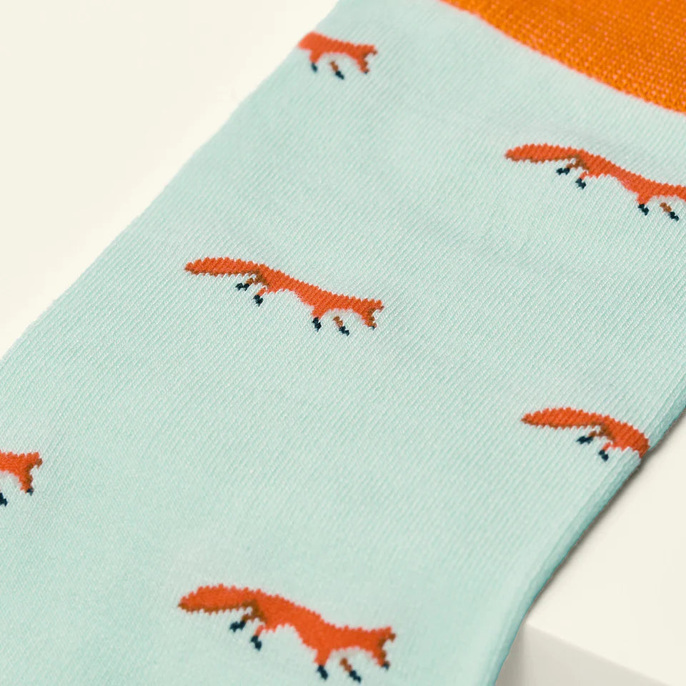 bamboo socks with a fox print by Kosi
