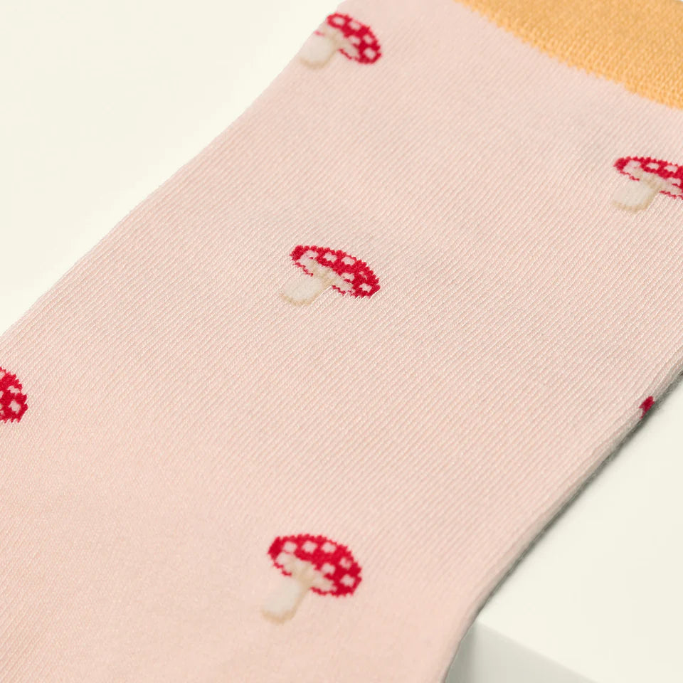 bamboo socks with a toadstool print by Kosi