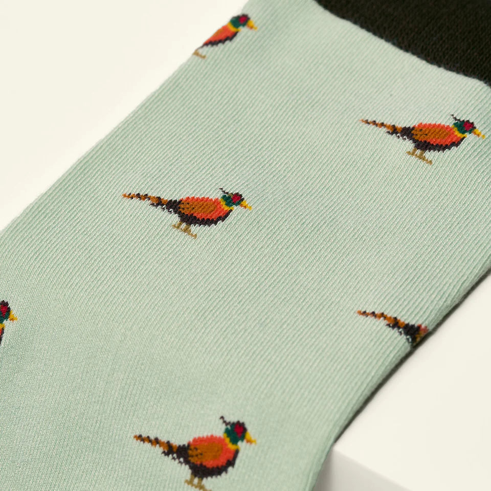 bamboo socks with a pheasant print by Kosi