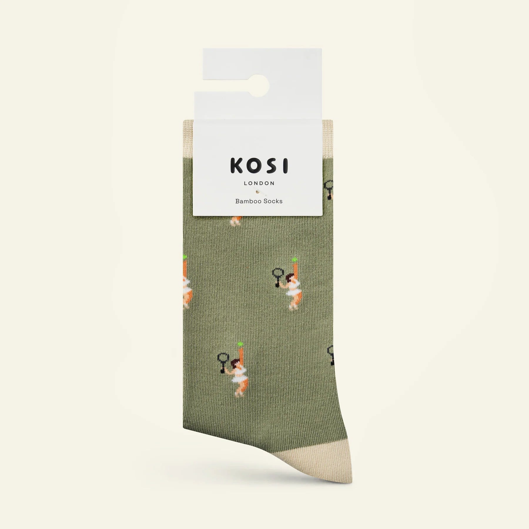 bamboo socks with racket sport theme by Kosi