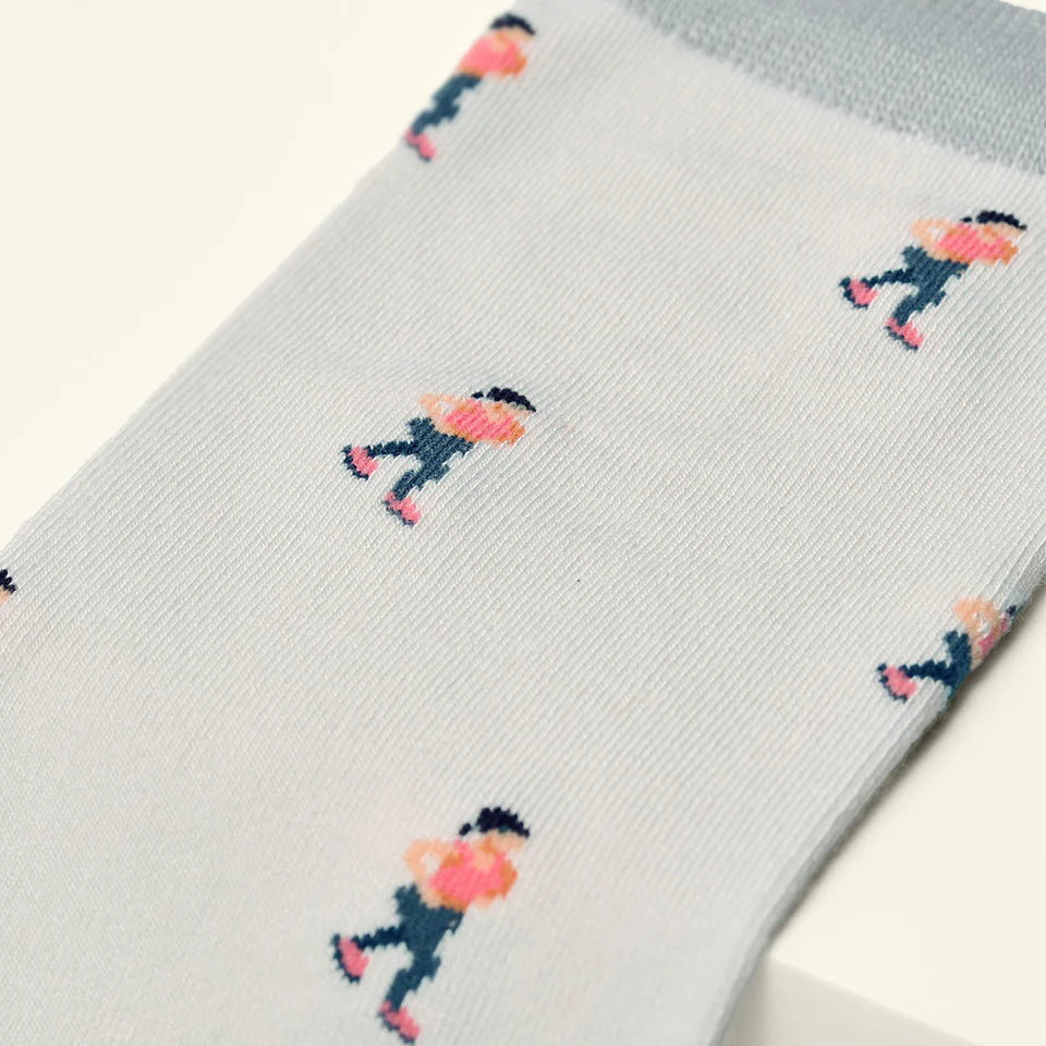 Bamboo socks with a runner print by Kosi