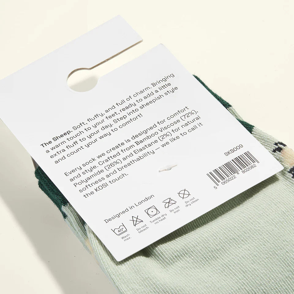 bamboo socks with a sheep print by Kosi