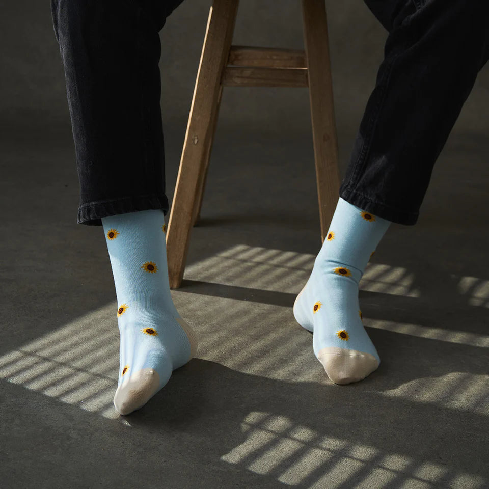 bamboo socks with a sunflower print by Kosi