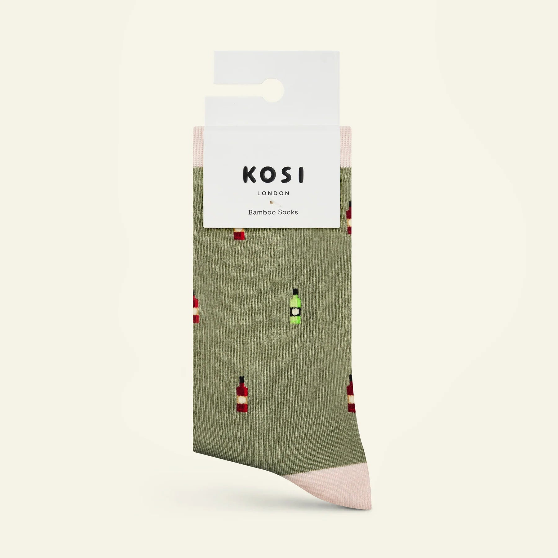 bamboo socks with a wine bottle print by Kosi