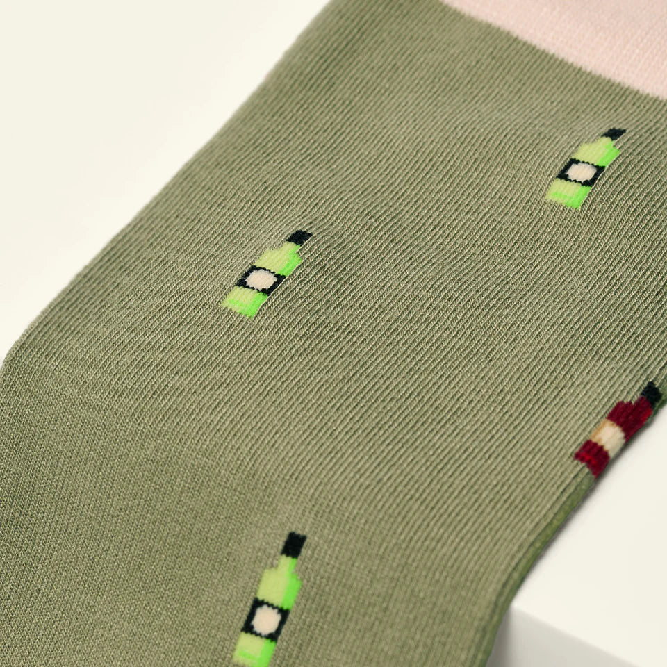 bamboo socks with a wine bottle print by Kosi