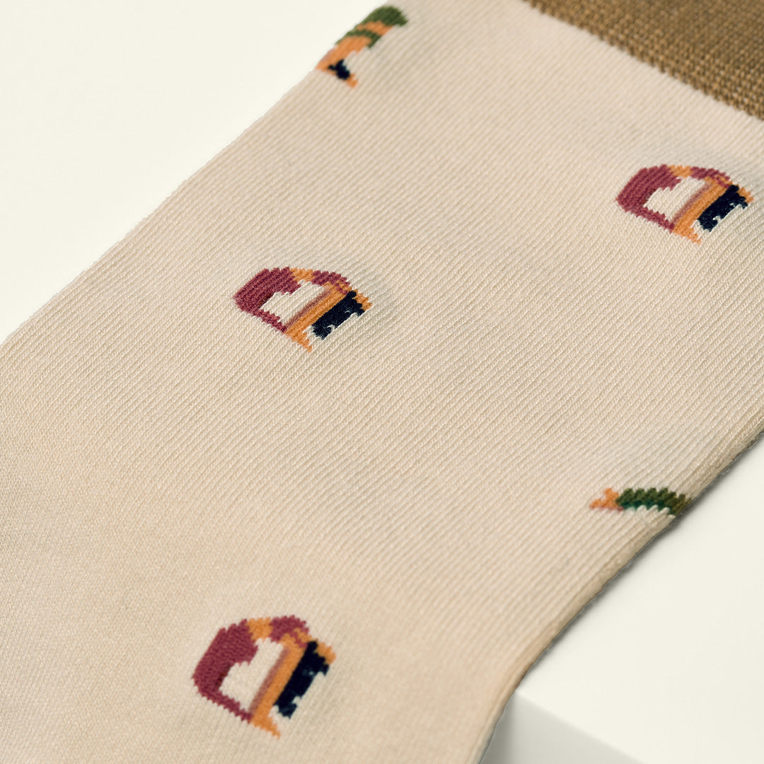 Bamboo socks with a yoga print by Kosi