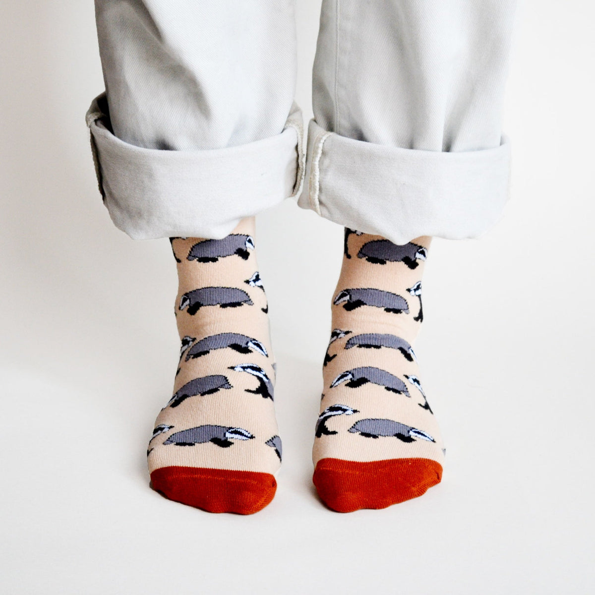 Save the Badgers Bamboo Socks by Bare Kind worn