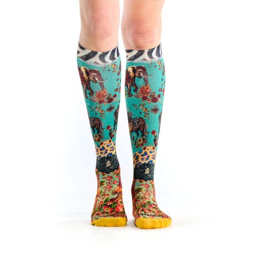 patterned bamboo knee high socks by Dub & Drino