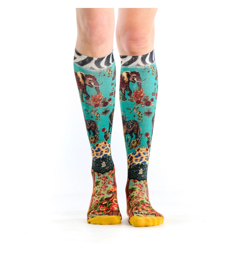patterned bamboo knee high socks by Dub & Drino