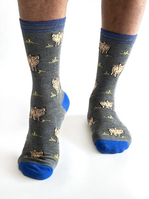 Bamboo spotty trainer socks in grey by Thought