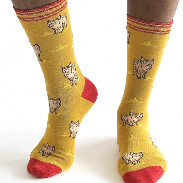 Bamboo pig theme socks by Thought