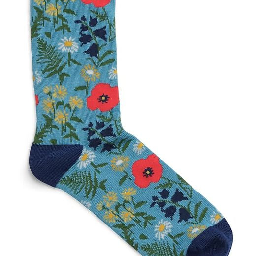 Colourful floral-patterned sock