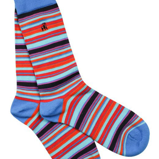 multi colour striped bamboo socks by Swole Panda