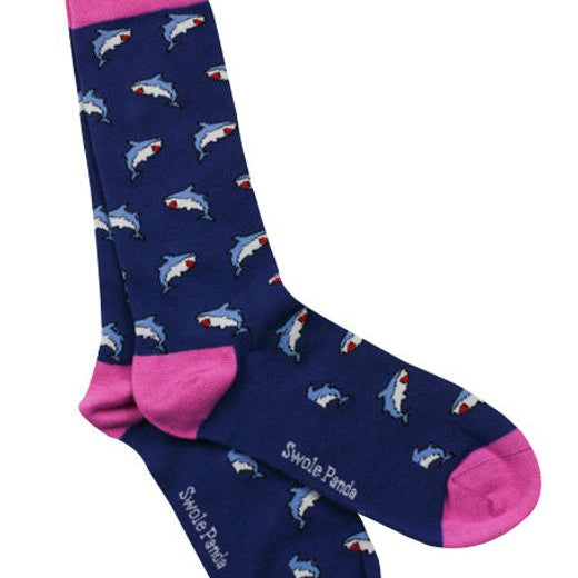 Shark Bamboo Socks in Royal Blue by Swole Panda