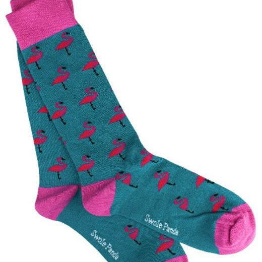mens flamingo pattern bamboo socks