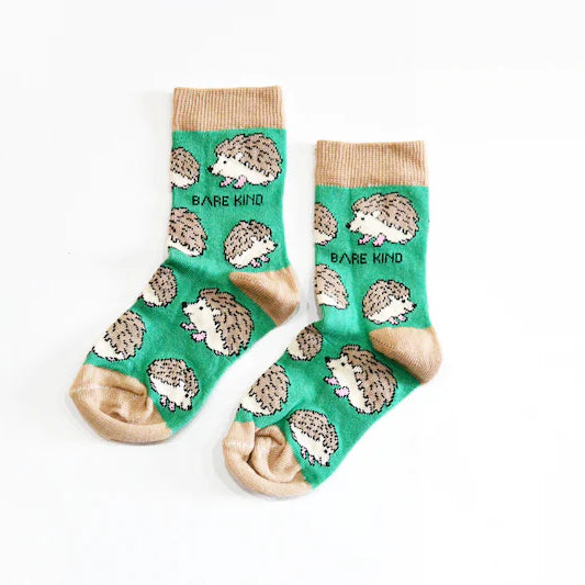 Kids hedgehog bamboo socks by Bare Kind