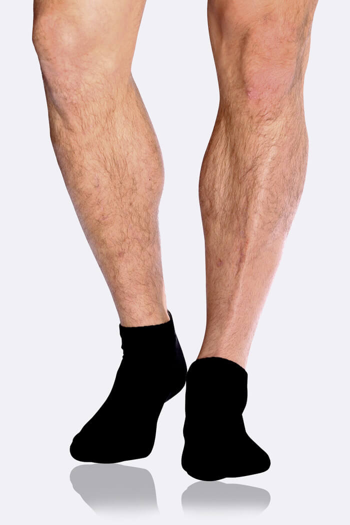 Boody Bamboo Men's Cushioned Ankle Socks in Black-bamboofeet