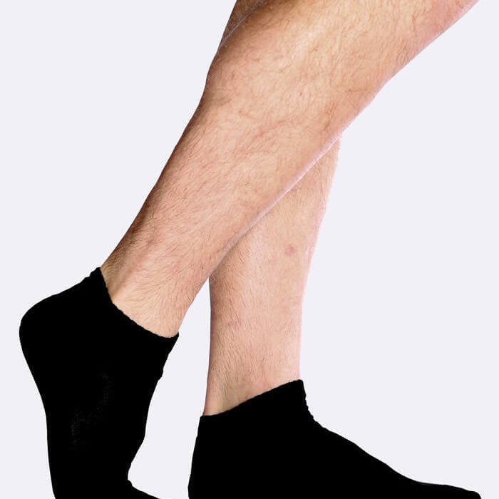 Boody Bamboo Men's Cushioned Ankle Socks in Black-bamboofeet