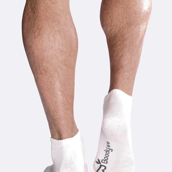 Boody Bamboo Men's Cushioned Ankle Sock in White-bamboofeet