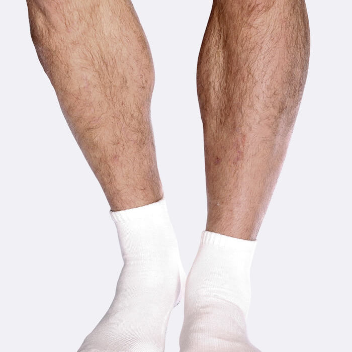 Boody Bamboo Men's Cushioned Ankle Sock in White-bamboofeet